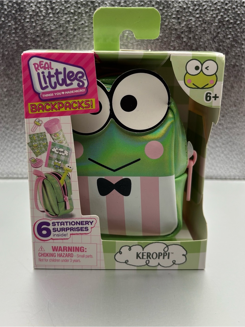 Real Littles Keroppi Kids Green and Pink Backpack Toy